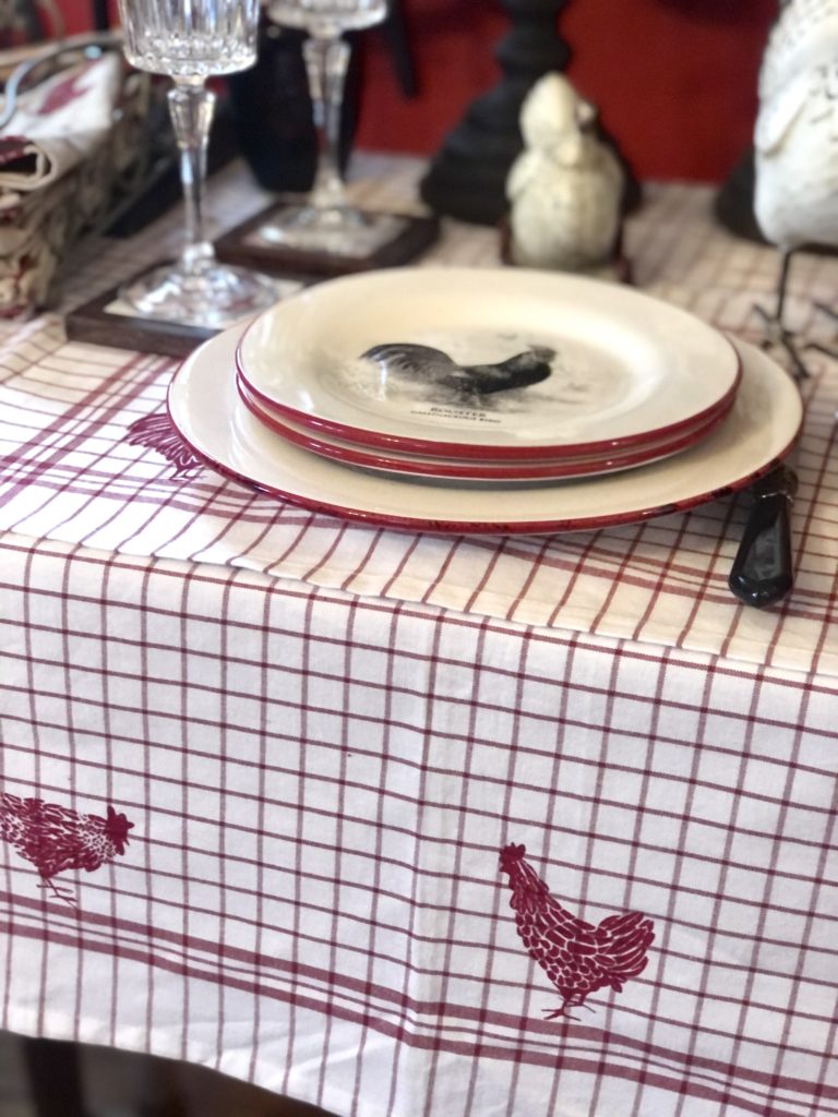 Nappe Rectangulaire Vichy X Cm Collection Petite Poule Rouge