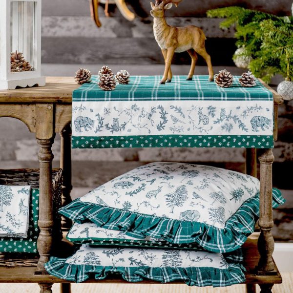 thème foret sauvage vert textile de table