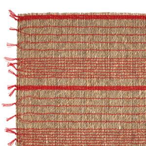 chemin de table raphia damier naturel et rouge comptoir de famille linge de table
