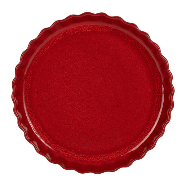 plat à tarte en grès rouge 31cm de diamètre
