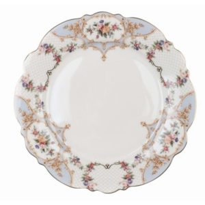 assiette à dîner en porcelaine bleue et blanche collection porto venere de la marque blanc mariclo 27 cm de diamètre romantique
