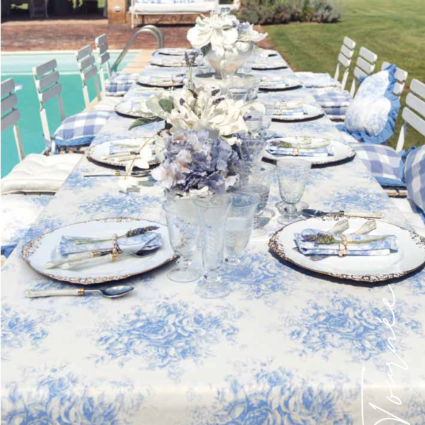 blanc mariclo collection tournée vichy bleu et toile de jouy bleue et blanche