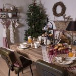 textile de table style rustique chalet d'hiver cerf
