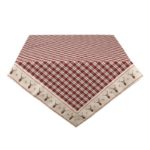 acheter nappe tartan rouge style chalet cert 150x150 cm