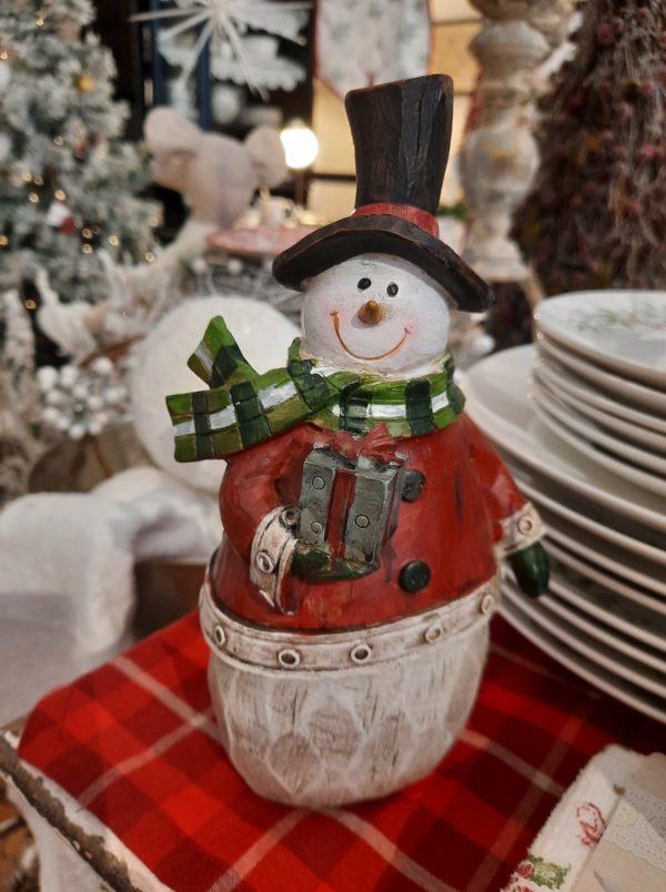 bonhomme de neige en bois résine décoration de noël