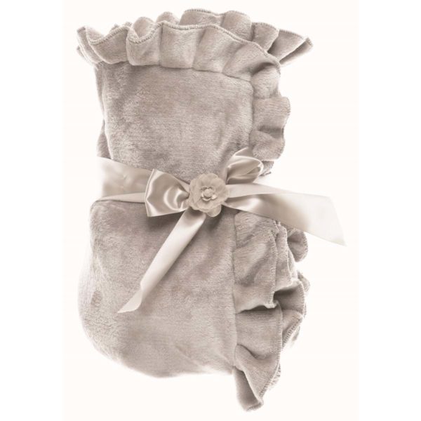 acheter plaid en polar gris hiver à volants romantique