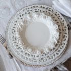 service de table mariage communion bapteme blanc