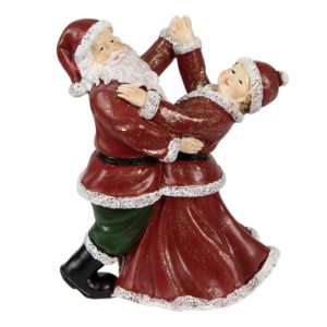 Figurine Décorative La Danse De Père Et Mère Noël En Résine 12x8x15 CM