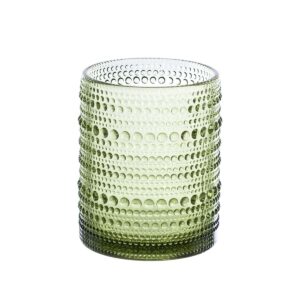 Lot De 6 Verres à Eau En Verre Vert Avec Une Texture Raffinée De Bulles En Relief