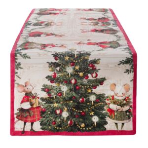 Chemin De Table En Coton 50x180 CM Collection Souris De Noël