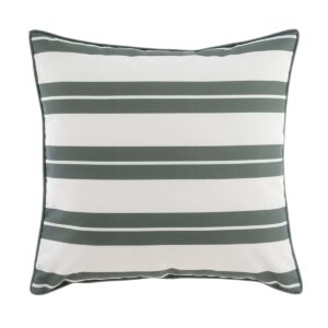 Coussin Blanc à Rayures Vertes 45x45 CM