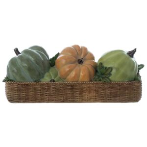 Décoration Panier De Citrouilles En Résine à Poser 38x14x14 CM