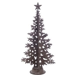 Décoration Métallique Sapin De Noël 12x12x35 CM