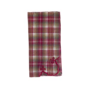 6 Serviettes En Coton Rouge Tartan 45x45 CM Blanc Mariclo