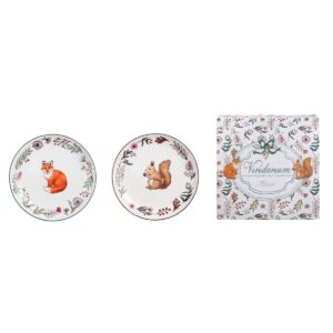 Lot De 2 Assiettes à Dessert Assorties Renard & Ecureuil Ø 21 CM