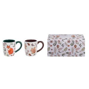 Lot De 2 Tasses Hautes Assorties Renard & Ecureuil 12x8x9 CM