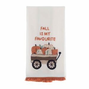 Essuie Vaisselle En Coton Citrouille Fall is my Favourite 40x70 CM Blanc Mariclo