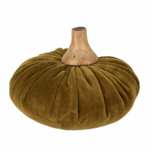 Objet De Décoration Citrouille Verte En Tissus Et Bois ø 12x10 CM