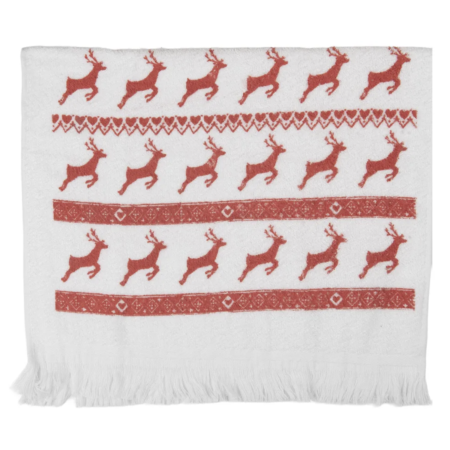 Essuie Main Eponge En Coton 40×66 CM Collection Renne Rouge