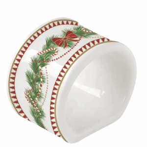 Lot De 4 Ronds De Serviette En Porcelaine Ø4,5 CM Collection Rêves De Noël