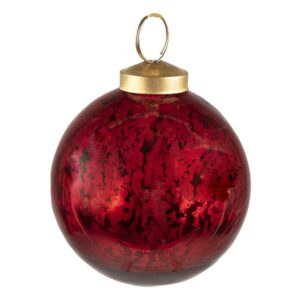 Boule De Noël Rouge à Suspendre Dans Le Sapin Ø 9 CM