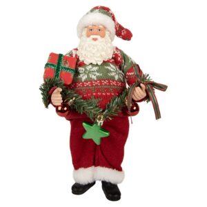 Figurine Décorative Père Noël Installe La Guirlande 16x11x27 CM
