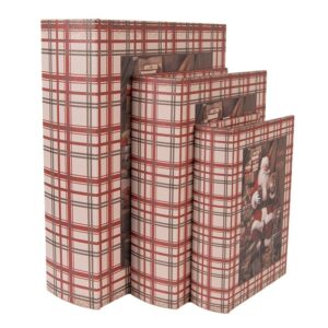 Boîte De Rangement De Noël Set De 3 Livres Magiques Beige