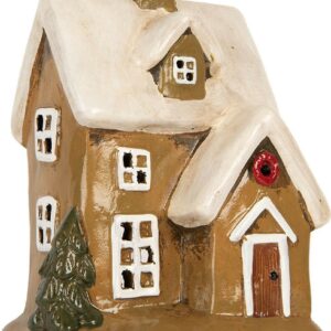 Maison Décorative De Noël En Céramique Pour Bougie 15x12x20 CM